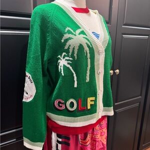 Green Palm Golf Cardigan